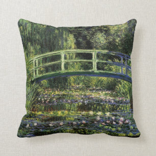 Water Lilies and Japanese Bridge Cushion