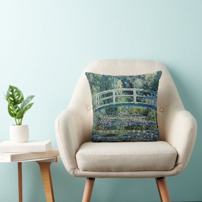 "Water Lilies and Japanese Bridge" Cushion (Chair)