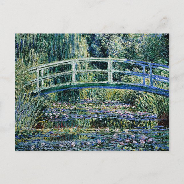 "Water Lilies and Japanese Bridge" Postcard (Front)