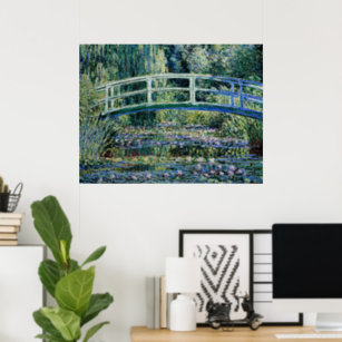 Water Lilies and Japanese Bridge Poster