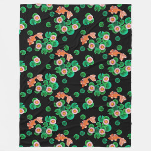 Water Lilies and Koi Fish Blanket