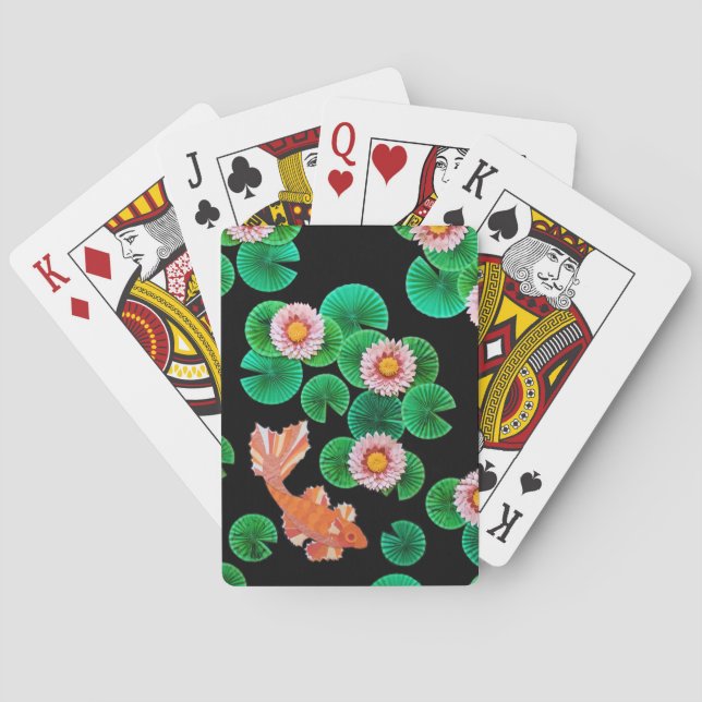 Water Lilies and Koi Fish Playing Cards (Back)