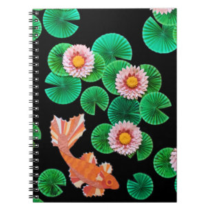 Water Lilies and Koi Fish Spiral Notebook