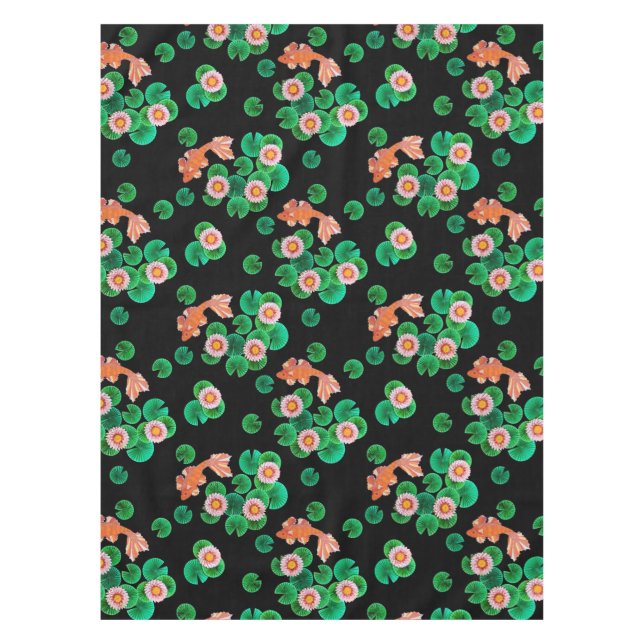 Water Lilies and Koi Fish Table Cloth (Front)
