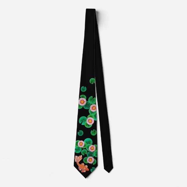 Water Lilies and Koi Fish Tie (Front)