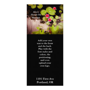 Water lilies and koi pond rack card
