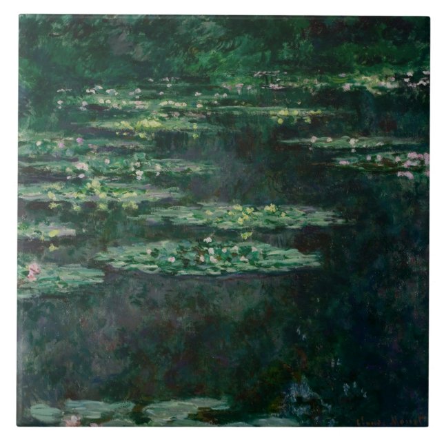 Water Lilies (by Claude Monet) Ceramic Tile (Front)