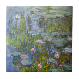 Water Lilies by Claude Monet Classic Impressionist Ceramic Tile