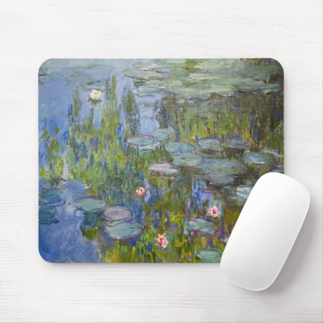 Water Lilies by Claude Monet Classic Impressionist Mouse Pad (With Mouse)