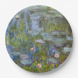 Water Lilies by Claude Monet Classic Impressionist Paper Plate