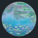 Water Lilies by Claude Monet Classic Round Sticker<br><div class="desc">Water Lilies
by Claude Monet</div>