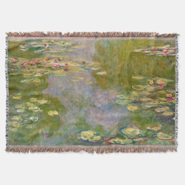 Water Lilies by Claude Monet Throw Blanket (Front)