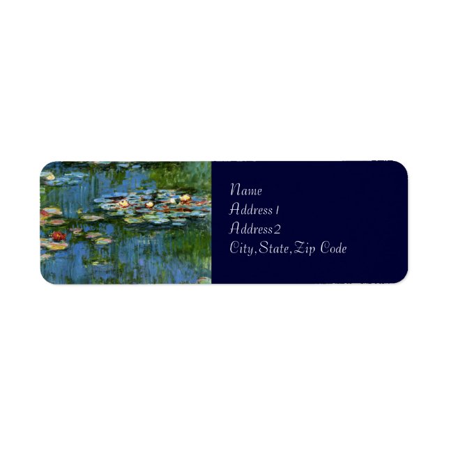 Water Lilies by Monet Return Address Label (Front)