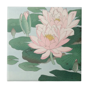 Water Lilies by Ohara Koson Ceramic Tile