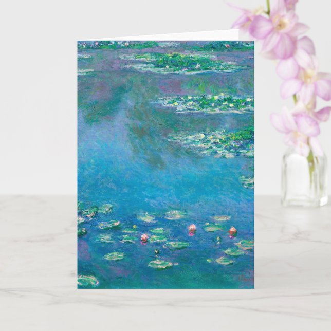 Water Lilies, Claude Monet Card (Orchid)