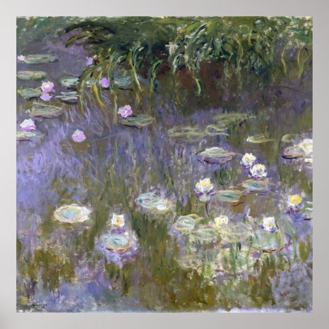 Water lilies claude monet french painter on art  poster (Front)
