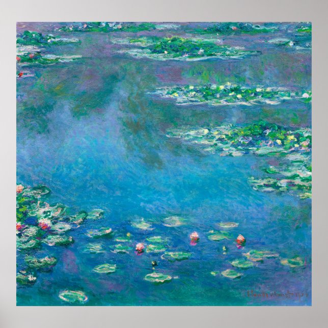 Water Lilies, Claude Monet Poster (Front)