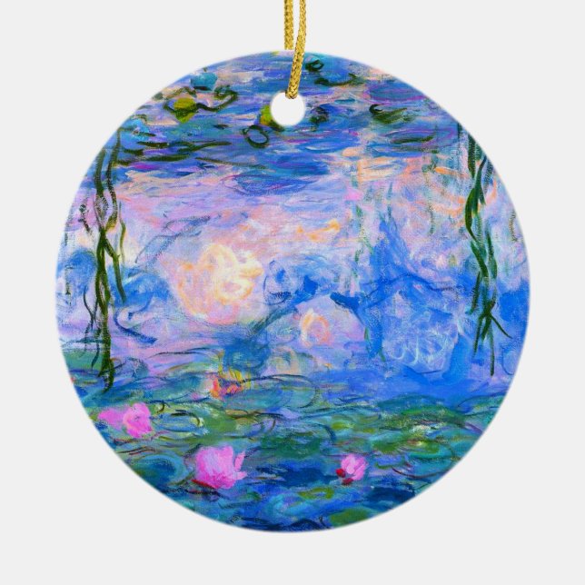 Water Lilies Claude Monet Restored Ceramic Ornament (Front)