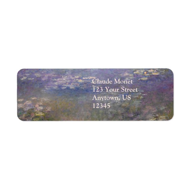 Water Lilies Claude Monet Return Address Label (Front)