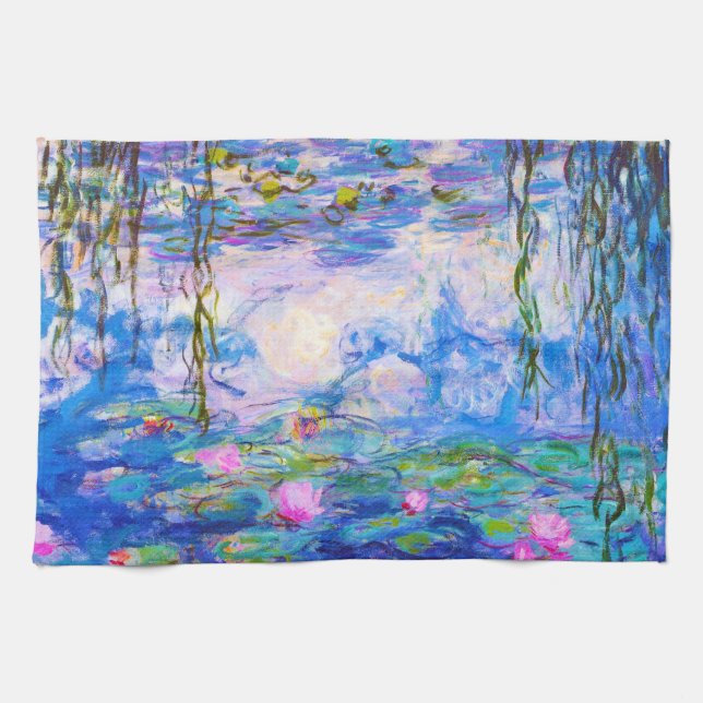 Water Lilies Claude Monet Tea Towel (Horizontal)