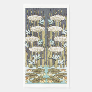 Water Lilies,Dragonflies,Marsh Art Nouveau Napkin