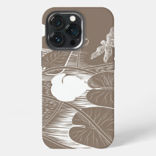 Water-lilies engraving iPhone case
