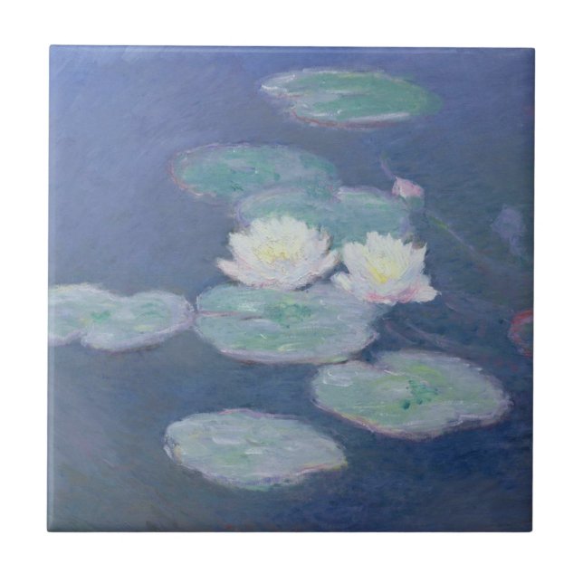 Water Lilies Evening Effect by Claude Monet Ceramic Tile (Front)