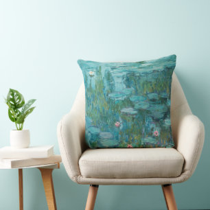 Water Lilies, Fine Art Oil Painting, Claude Monet Cushion