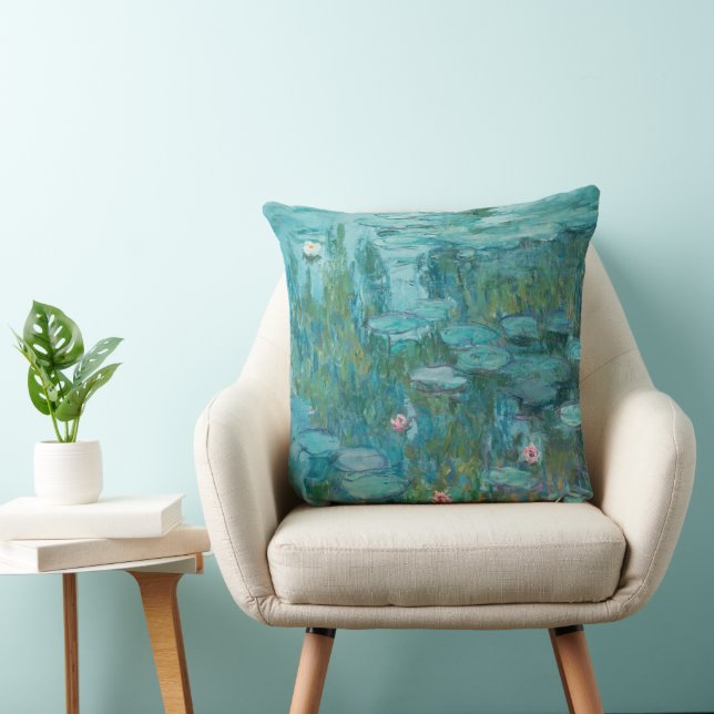 Water Lilies, Fine Art Oil Painting, Claude Monet Cushion (Chair)