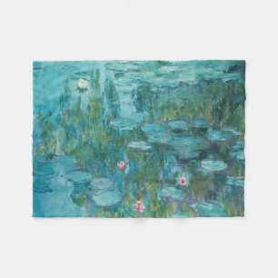 Water Lilies, Fine Art Oil Painting, Claude Monet Fleece Blanket