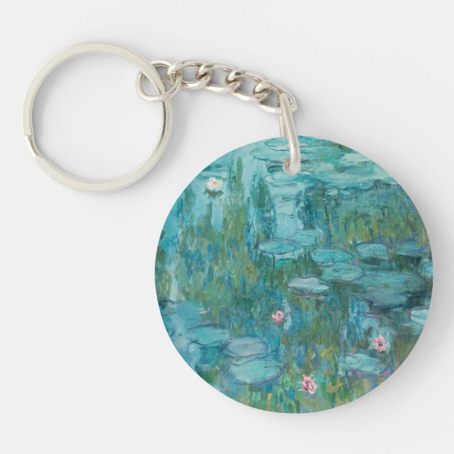 Water Lilies, Fine Art Oil Painting, Claude Monet Key Ring (Front)