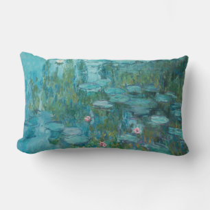 Water Lilies, Fine Art Oil Painting, Claude Monet Lumbar Cushion