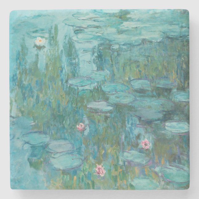 Water Lilies, Fine Art Oil Painting, Claude Monet Stone Coaster (Front)