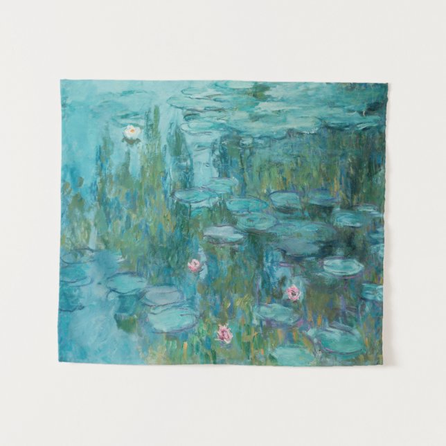 Water Lilies, Fine Art Oil Painting, Claude Monet Tapestry (Front (Horizontal))