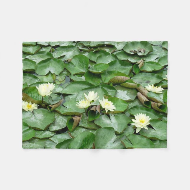 Water Lilies Fleece Blanket (Front (Horizontal))