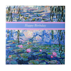 Water Lilies, Happy Birthday, Ceramic Tile