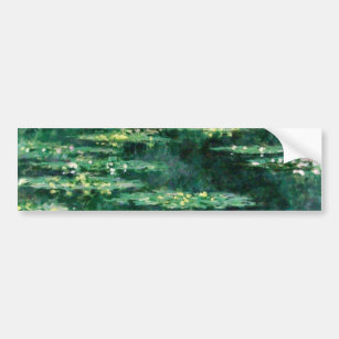 WATER LILIES IN GREEN POND by Claude Monet  Bumper Sticker
