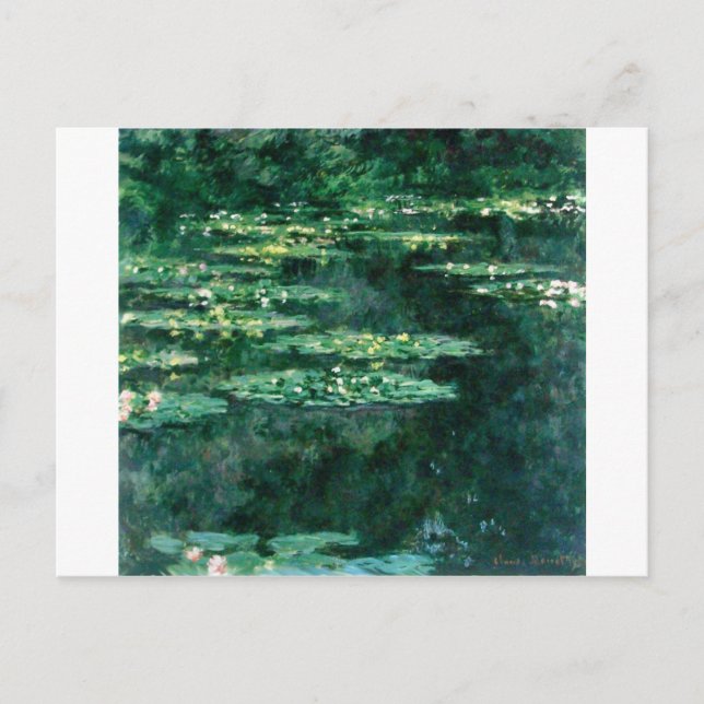 WATER LILIES IN GREEN POND by Claude Monet  Postcard (Front)