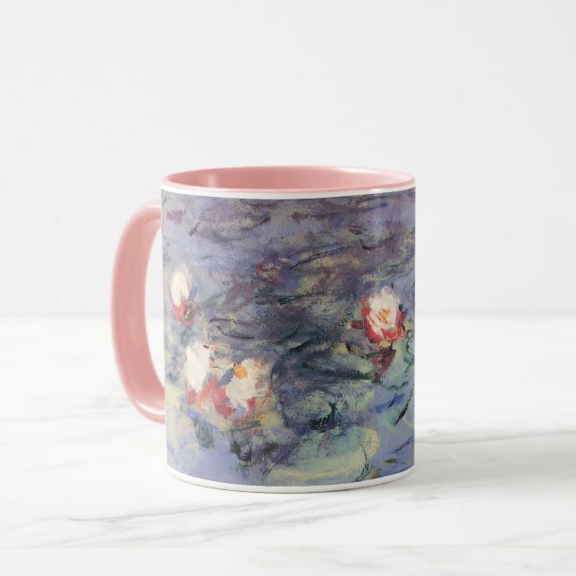 WATER LILIES IN PINK BLUE POND by Claude Monet  Mug (Front Left)