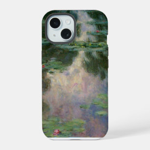 WATER LILIES IN PINK GREEN POND by Claude Monet iPhone 15 Case