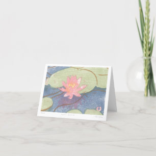 Water lilies Japanese Woodblock Print Blank Card