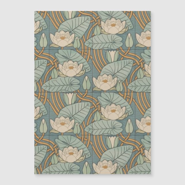 Water Lilies Lily Art Nouveau Nature (Front)