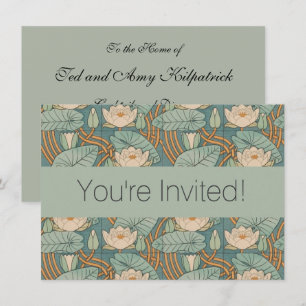 Water Lilies Lily Art Nouveau Nature Invitation