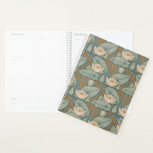 Water Lilies Lily Art Nouveau Nature Planner (Display)