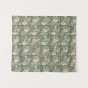 Water Lilies Lily Art Nouveau Nature Tapestry