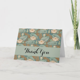 Water Lilies Lily Art Nouveau Nature Thank You Card