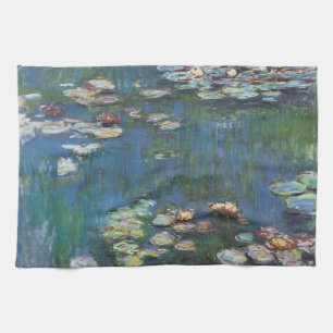 Water lilies,one of many painting of claude Monet Tea Towel