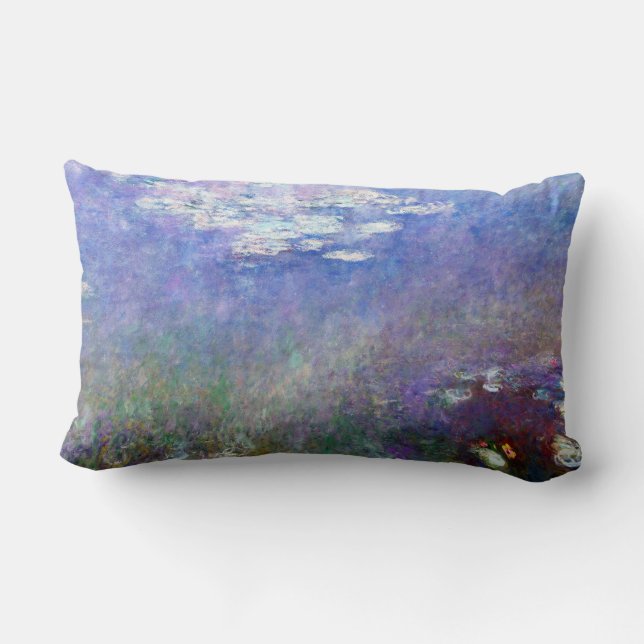 Water Lilies painting by Claude Monet Lumbar Cushion (Back)