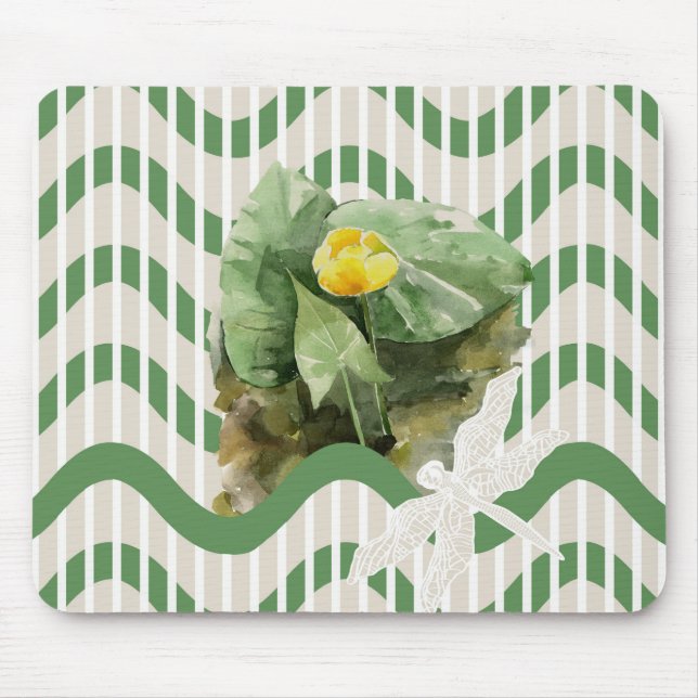 Water lilies pattern mouse pad (Front)