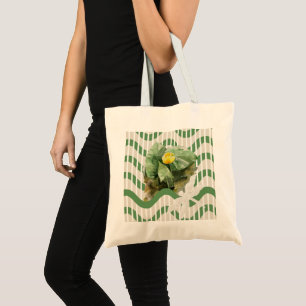 Water lilies pattern tote bag